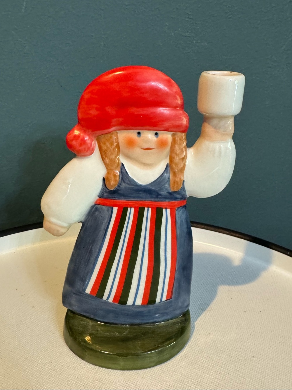 VTG Goebel Lisa Larson Joyful Collection 1987 West Germany Girl Candleholder